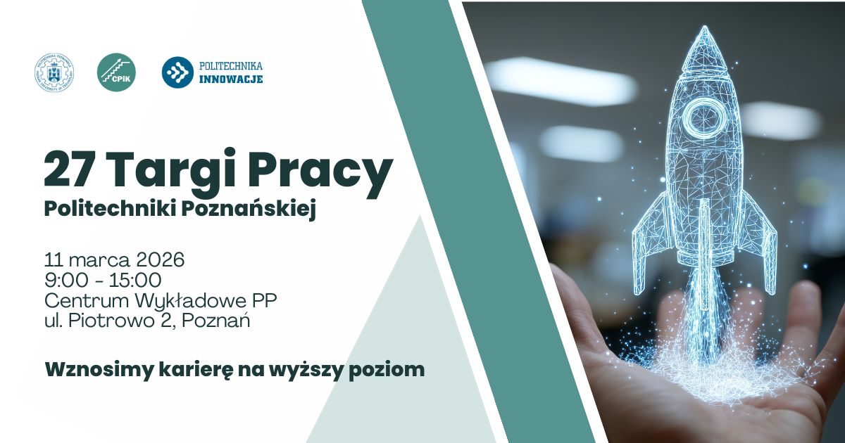 Poster reklamujący 27 targi pracy na PP