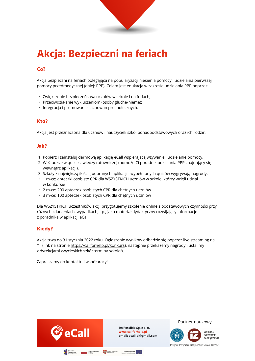 Bezpieczni na feriach- plakat