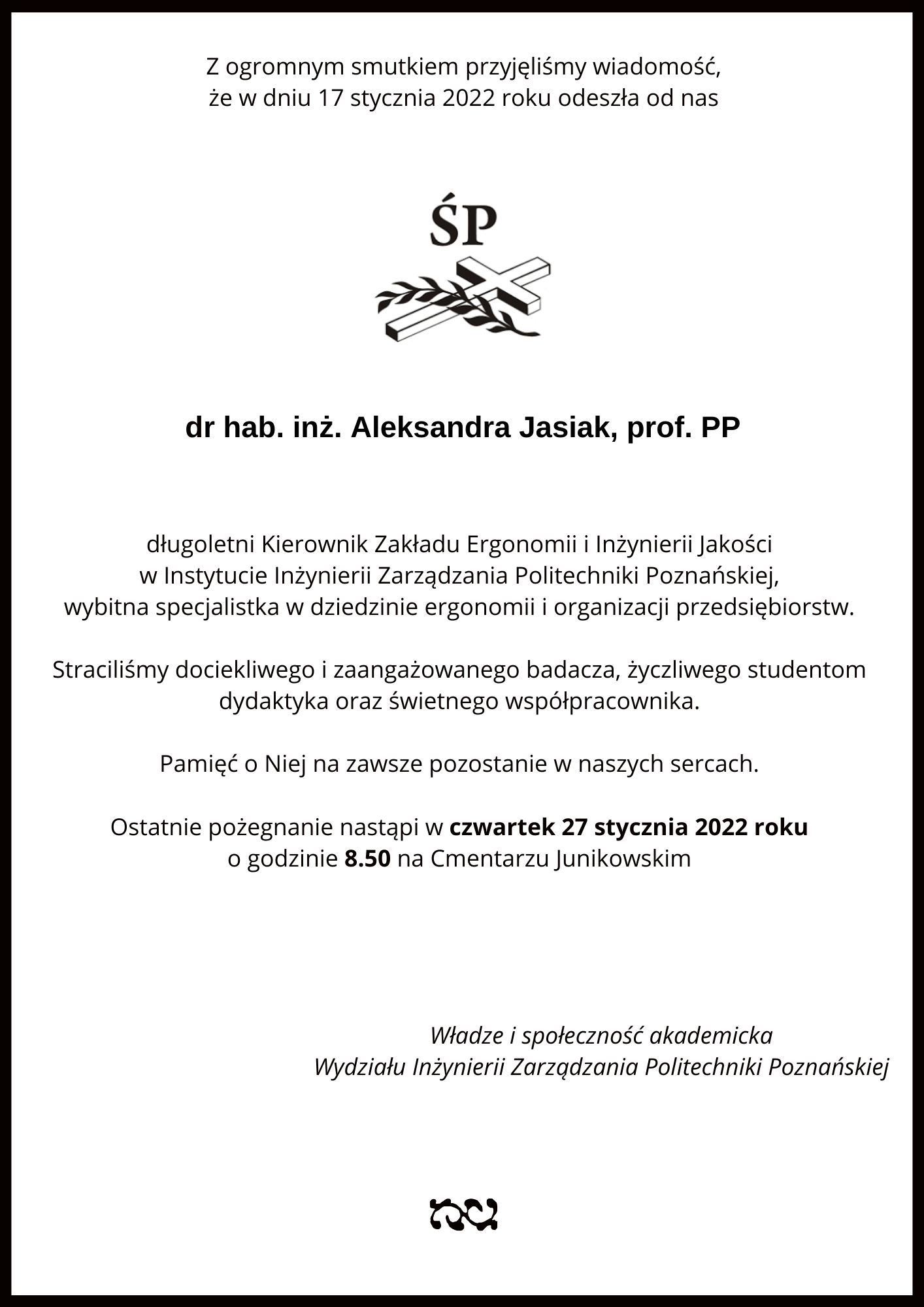 Aleksandra Jasiak_nekrolog