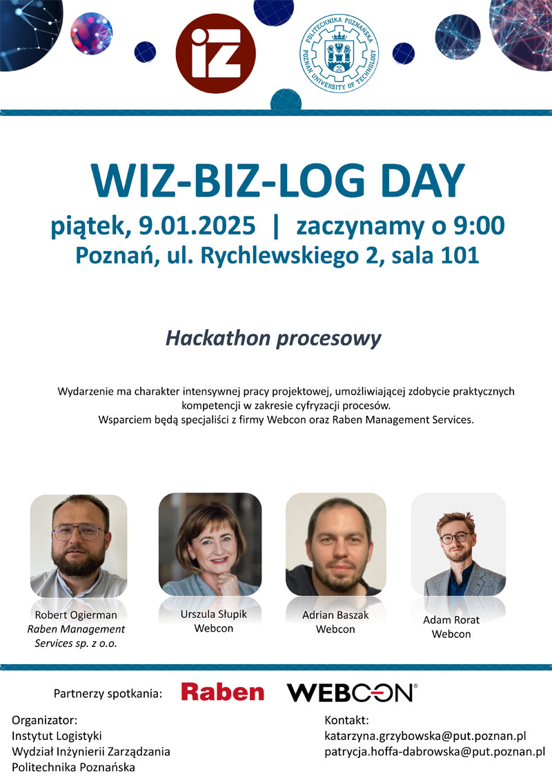 Plakat promujący wydarzenie Studencki Hackathon procesowy