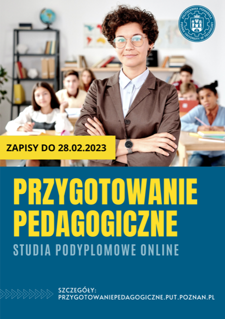 Plakat promujący zapisy na podyplomowe studia pedagogiczne