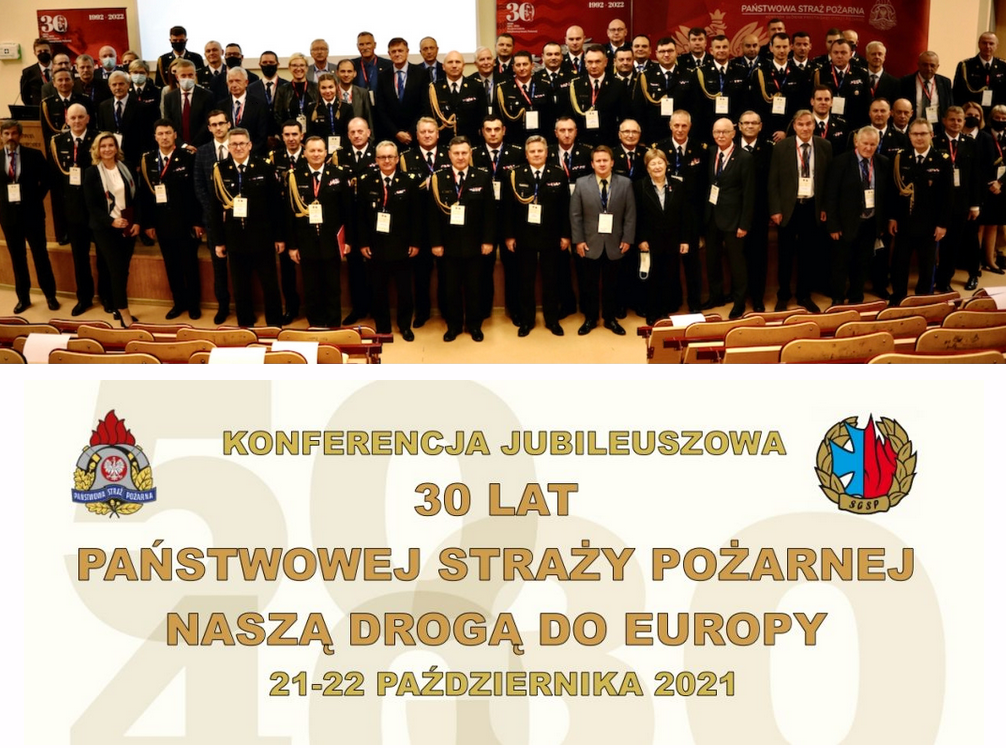 Plakat promujący 30 lat Państwowej Straży Pożarnej