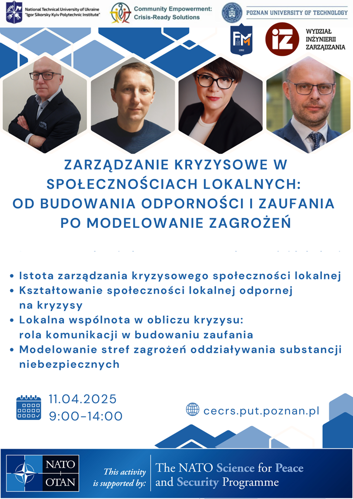 Plakat promujący szkolenie "Zarządzanie kryzysowe w społecznościach lokalnych"