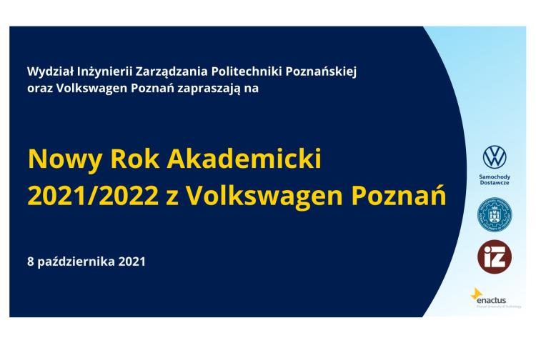 Plakat Nowy rok akademicki 2021/2021 z Volkswagen Poznań