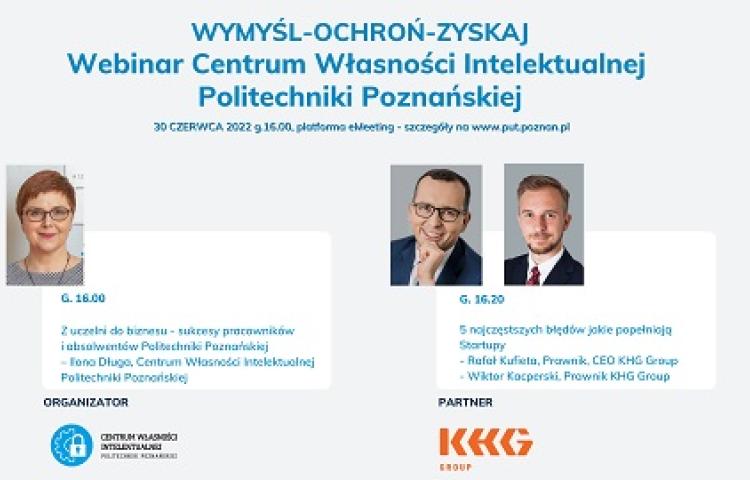 Plakat webinarium ze zdjęciami prelegentów