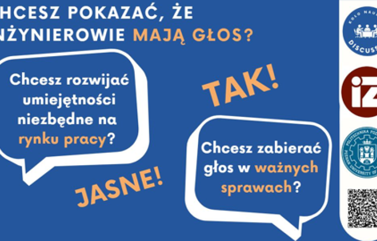 Plakat promujący rekrutację do MSKN Discussio