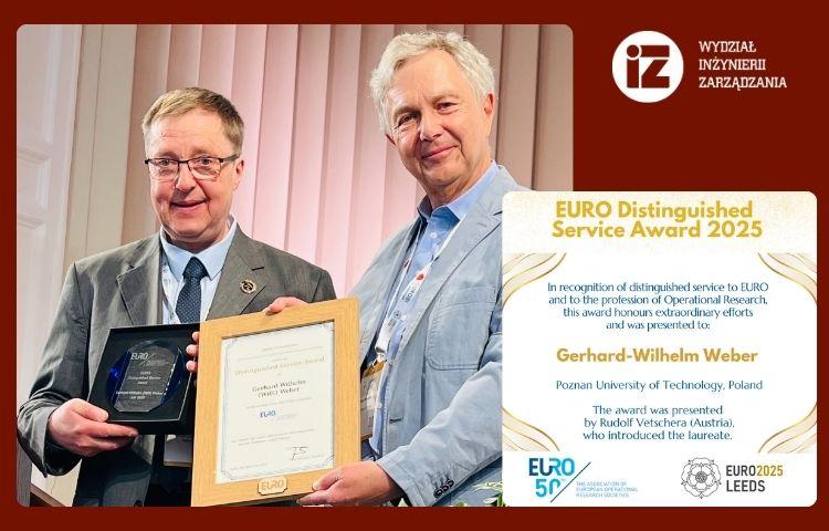 Dr hab. Gerhard-Wilhelm Weber, prof. PP został uhonorowany prestiżową nagrodą EURO Distinguished Service Award 2025