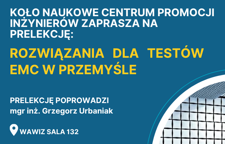 Kafelek promujący prelekcję "Rozwiązania dla testów EMC w przemyśle"