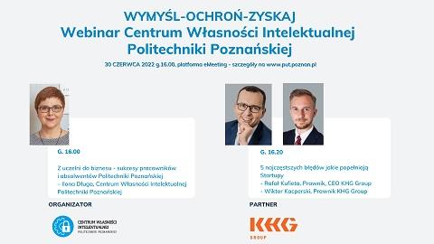 Plakat webinarium ze zdjęciami prelegentów