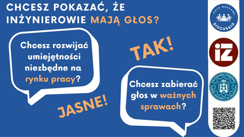 Plakat promujący rekrutację do MSKN Discussio