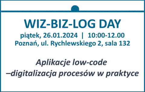 Grafika z informacją dotyczącą wydarzenia WIZ-BIG-LOG DAY.