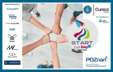 Plakat promujący wydarzenie "Start Cup Day" - Dzień Przedsiębiorczości na Politechnice Poznańskiej