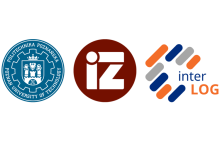 Loga organizatorów konferencji INTERLOG2024. Od lewej logo Politechniki Poznańskiej, logo Wydziału Inżynierii Zarządzania i z prawej logo konferencji InterLOG