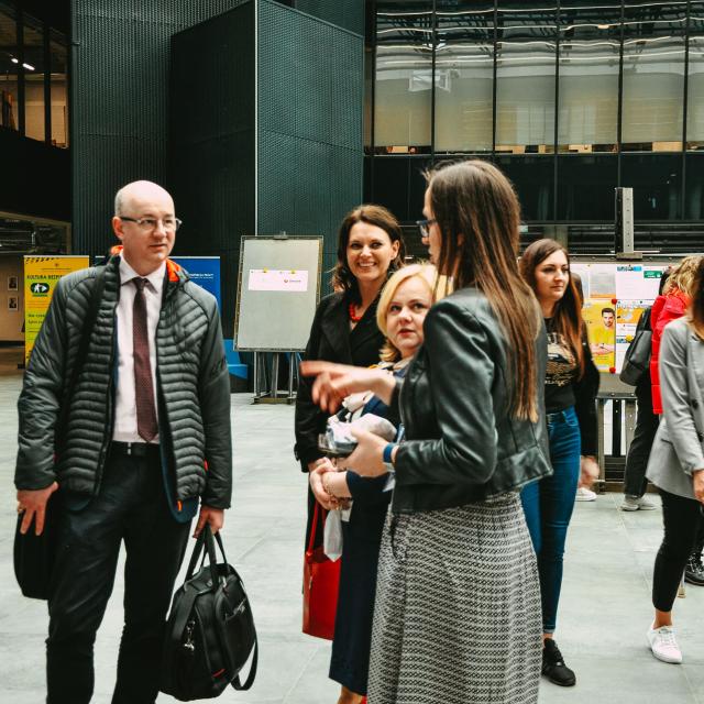 Zdjęcie wykonane podczas 3 edycji Festiwalu Praktyk, Staży i Prac Dyplomowych na Wydziale Inżynierii Zarządzania w dniu 18 kwietnia 2023 r.