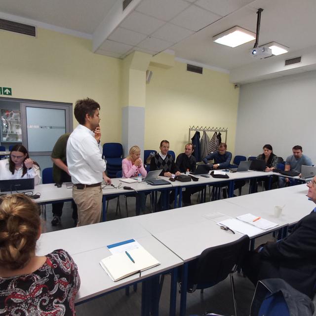 Zdjęcie ze spotkania testowego w ramach projektu BAS4SC na Wyższej Szkole Logistyki w Poznaniu