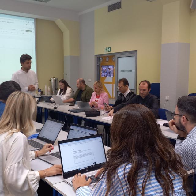 Zdjęcie ze spotkania testowego w ramach projektu BAS4SC na Wyższej Szkole Logistyki w Poznaniu